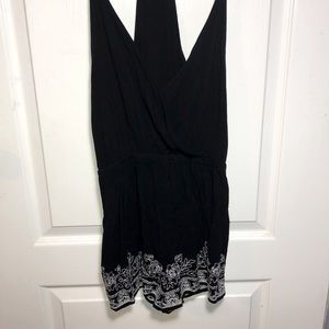 Kendall & Kylie Black Floral Embroidered Romper